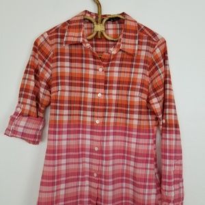 Prana Plaid Faded Ombre Long-Sleeve Collar Shirt